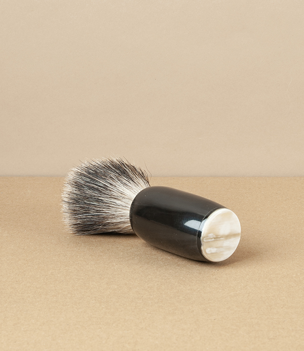 Hand Made Ox-Horn Shaving Brush, Badger Hair