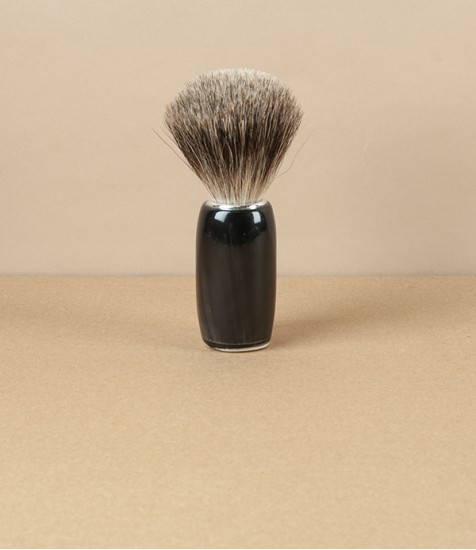 Hand Made Ox-Horn Shaving Brush, Badger Hair