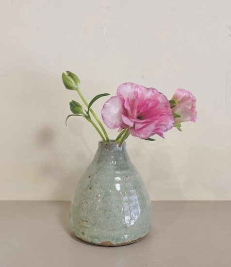 Simon Horton Stoneware Bud Vase, Birch Ash