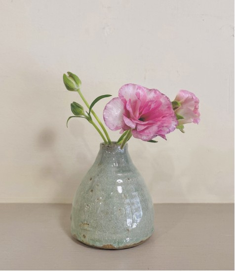 Simon Horton Stoneware Bud Vase, Birch Ash