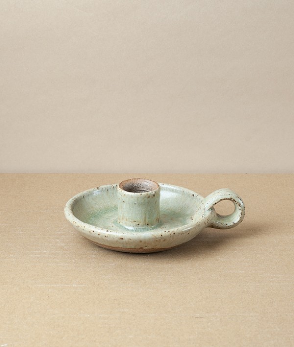 Simon Horton Candle Holder, Stoneware, Ash