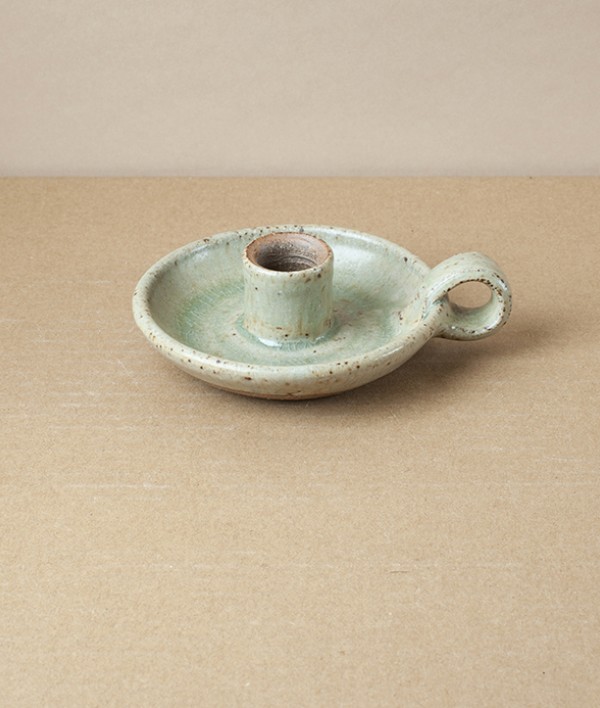 Simon Horton Candle Holder, Stoneware, Ash