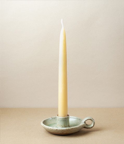 Simon Horton Candle Holder, Stoneware, Ash