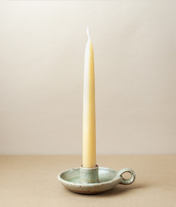 Simon Horton Candle Holder, Stoneware, Ash