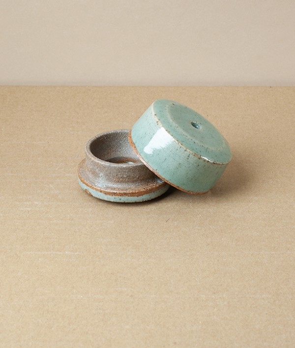 Simon Horton Incense Box, Stoneware, Blue