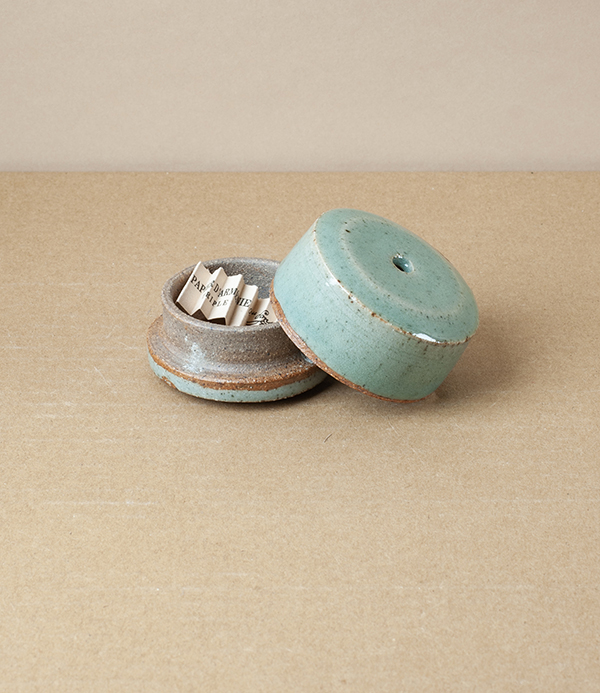 Simon Horton Incense Box, Stoneware, Blue
