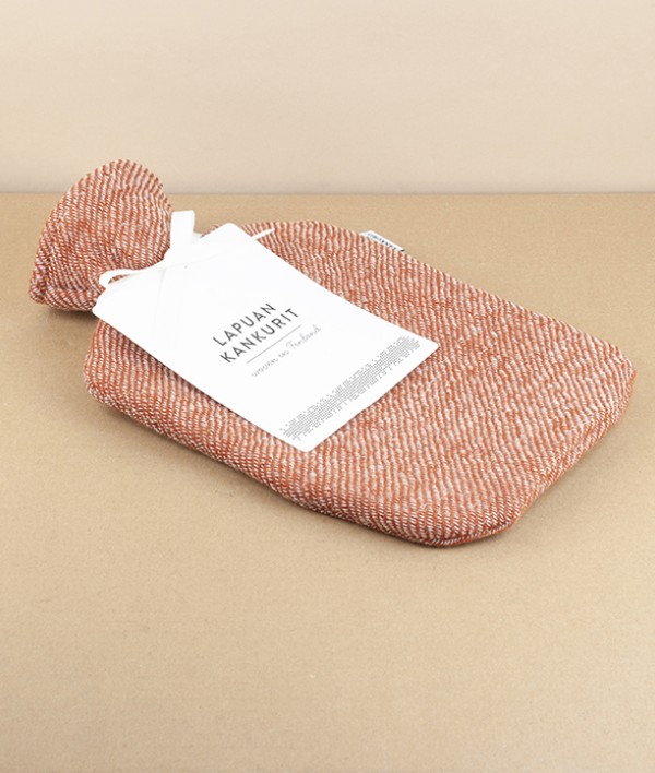 Finnish Wool Covered Hot Water Bottle, Cinnamon