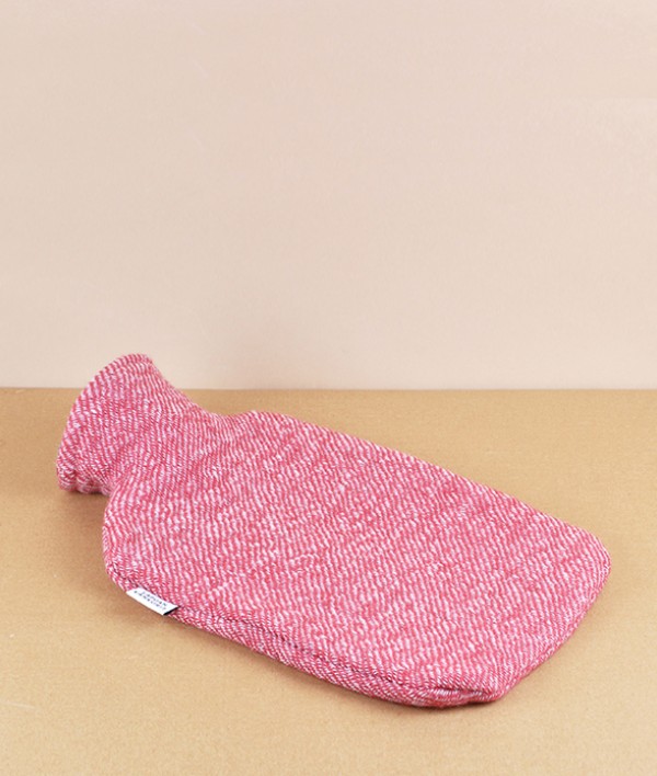Finnish wool hot water bottle, Lingonberry