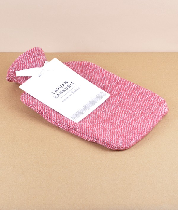 Finnish wool hot water bottle, Lingonberry