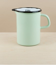 Hungarian Enamel Measuring Jug, Pistachio