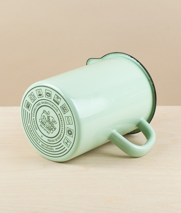 Hungarian Enamel Measuring Jug, Pistachio