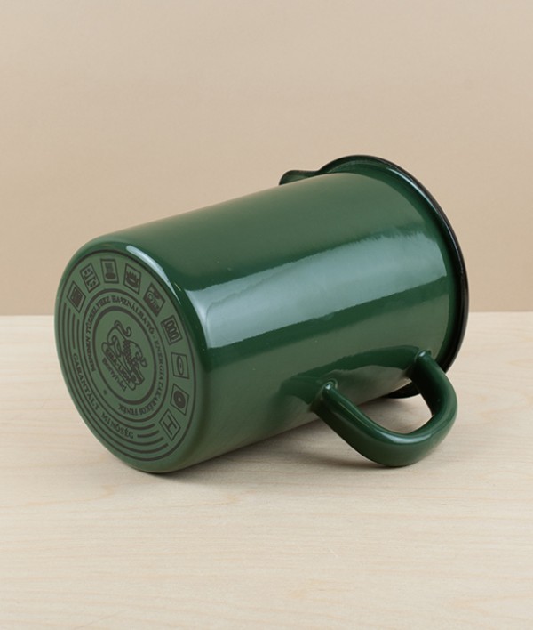 Hungarian Enamel Table Jug, Dark Green