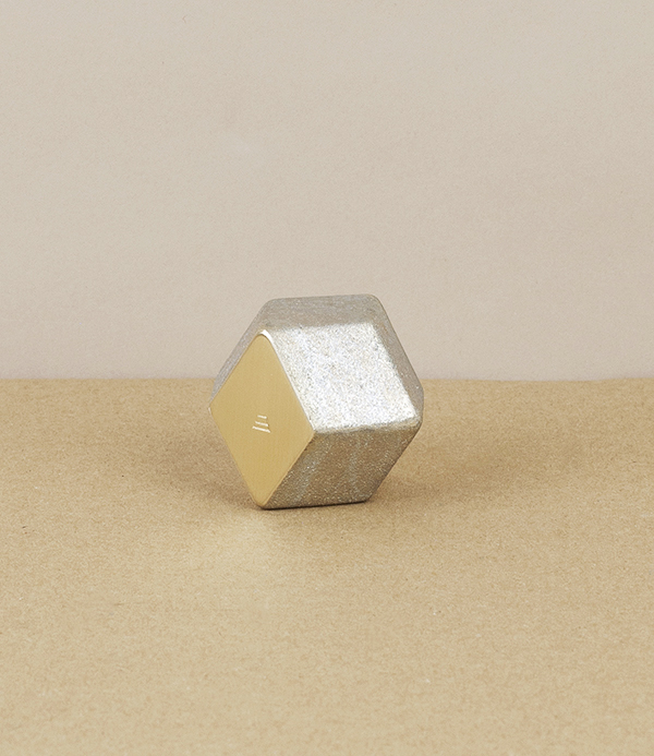 I-hada Sand Cast Brass Paper Weight, Rhombus