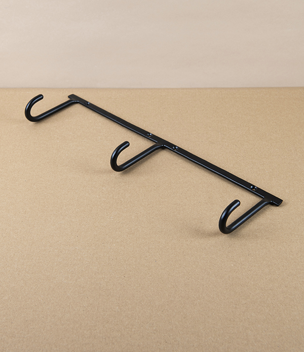 Iron Rod Wall-Mounted Hanging Rack, Triple Hook