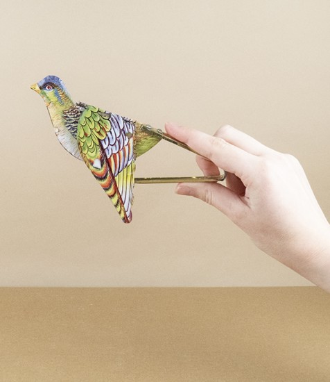 Indian ‘whistling sparrow’ tin toy