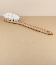 Swedish large bathing brush, oiled oak & horsehair
