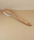 Swedish Long Handled Bathing Brush, Oiled Oak & Horsehair
