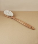 Swedish Long Handled Bathing Brush, Oiled Oak & Horsehair