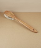 Swedish Long Handled Bathing Brush, Oiled Oak, Horsehair & Tampico
