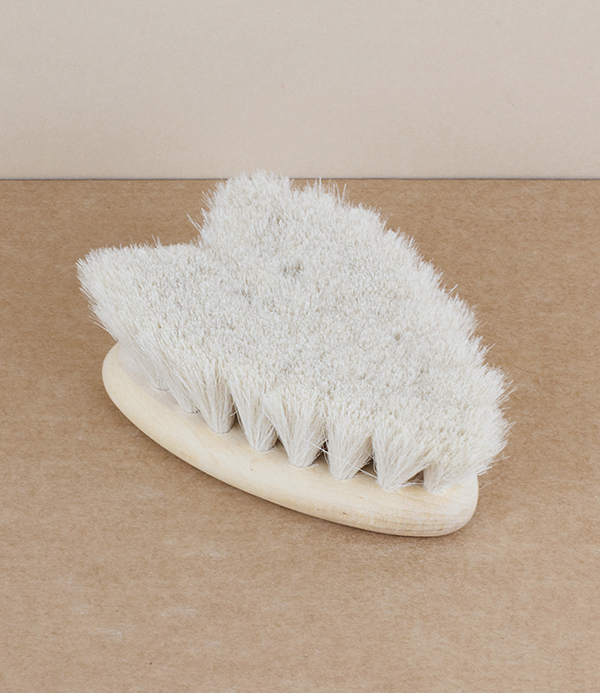 Swedish heart-shaped baby brush, goat hair