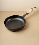 English Spun Iron Chef's Pan with British Oak Handle, 9"