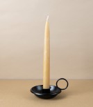 Lacquered Steel Candle Holder, Black