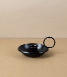 Lacquered Steel Candle Holder, Black