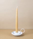 Lacquered Steel Candle Holder, White
