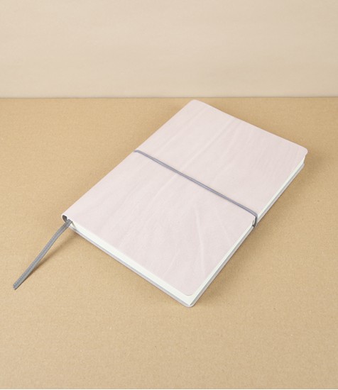 Italian Notebook with Elastic, A5, Plain, Rose