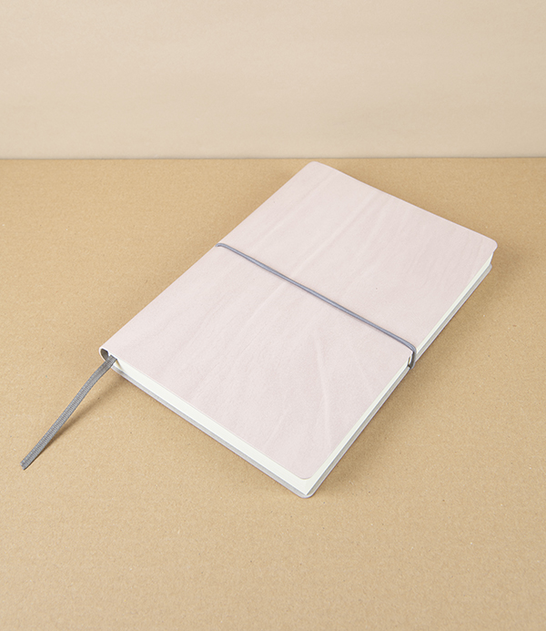 Italian Notebook with Elastic, A5, Plain, Rose