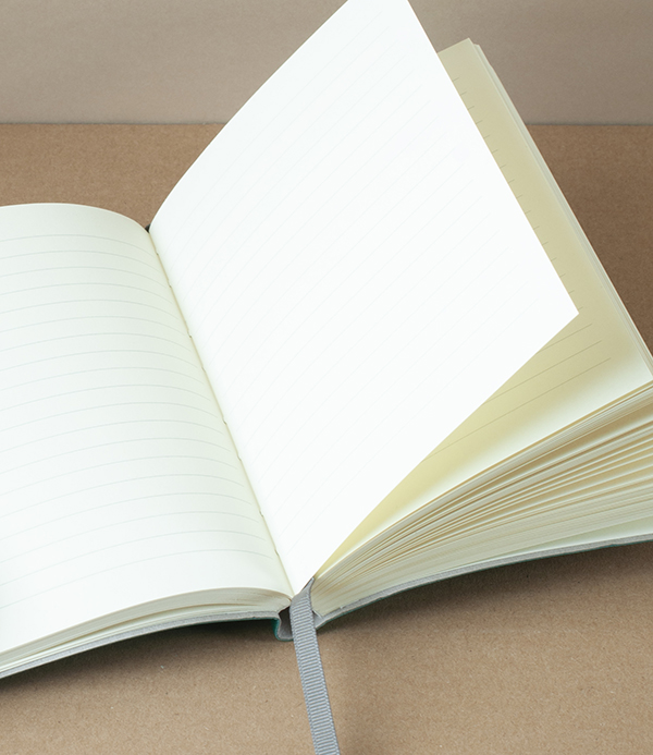 Italian notebook with elastic, B6, Lined and Numbered, Green