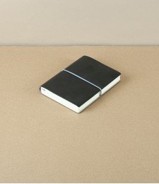 Italian Pocket notebook with elastic, Lined, Black