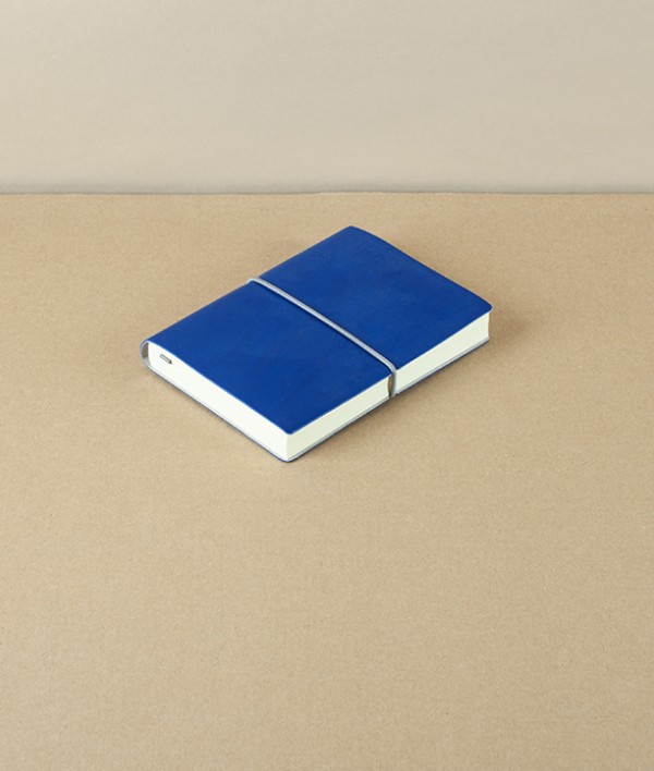 Italian Pocket notebook with elastic, Lined, Blue