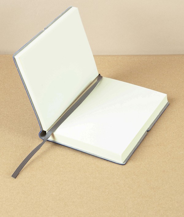 Italian Pocket notebook with elastic, Plain, Blue