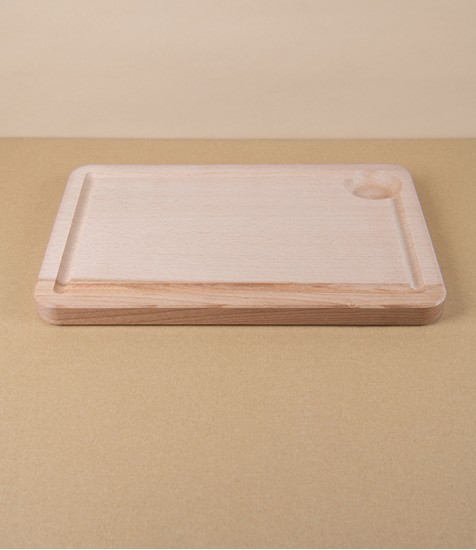 Italian Rectangular Cutting Board with Juice Groove, Beech heartwood