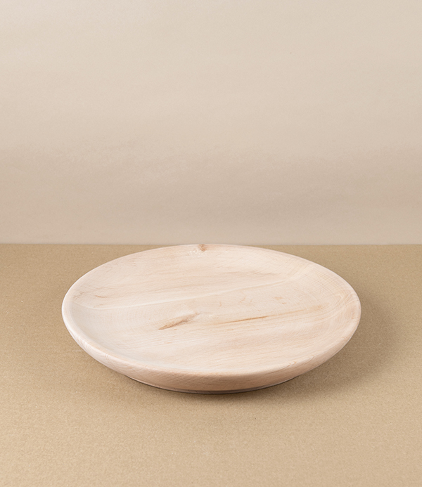 Italian Beechwood Polenta Plate or Appetizer Tray, 25cm