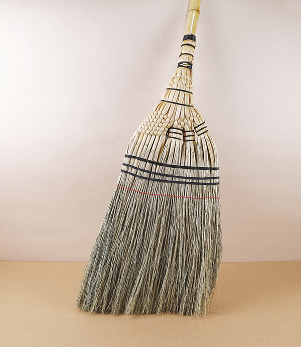 Gunma Japanese Three-Bundle Broom or Sweeper, Woven Sorghum