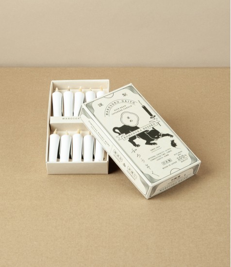 Japanese Rice Wax Small Candles, White