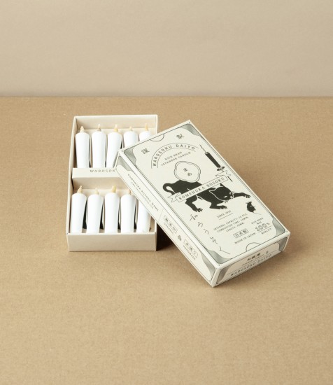 Japanese Rice Wax Small Candles, White