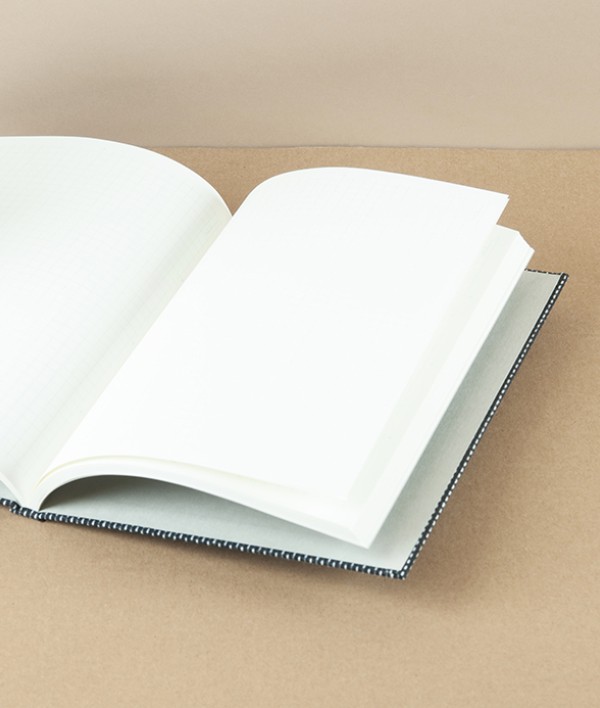 Kakimori Textile Bound Notebook, A5 Squared, Sashiko