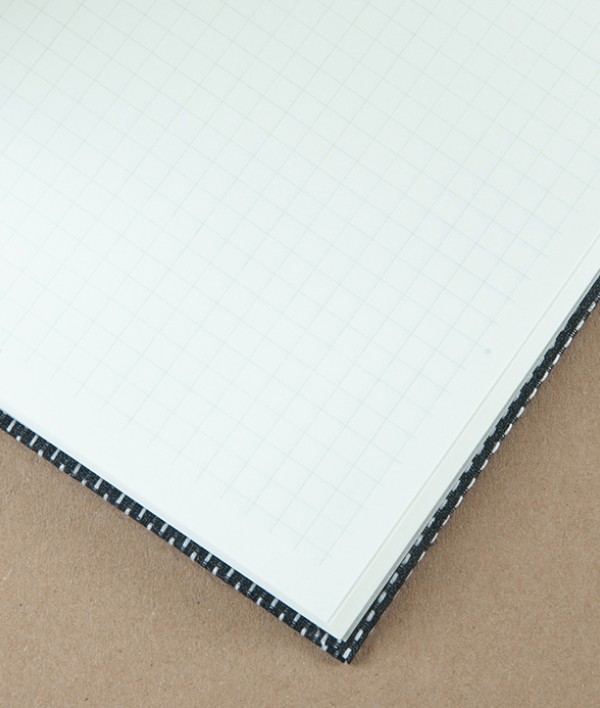 Kakimori Textile Bound Notebook, A5 Squared, Sashiko