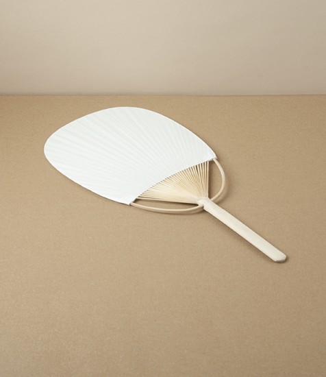 Lightweight Split Bamboo & Paper Fan, Small Oval