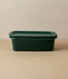 Japanese Semi-Porcelain Lidded Box, Dark Green