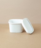 Japanese Semi-Porcelain Lidded Box, Small, White