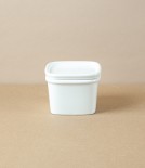 Japanese Semi-Porcelain Lidded Box, Small, White