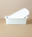 Japanese Semi-Porcelain Lidded Box, White