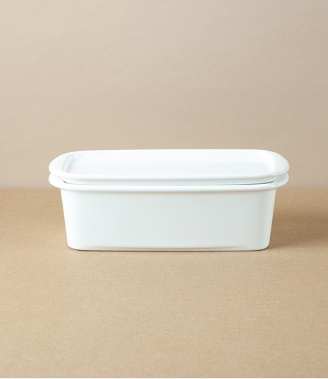 Japanese Semi-Porcelain Lidded Box, White