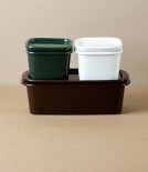 Japanese Semi-Porcelain Lidded Box, Deep Brown