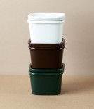 Japanese Semi-Porcelain Lidded Box, Small, Dark Green