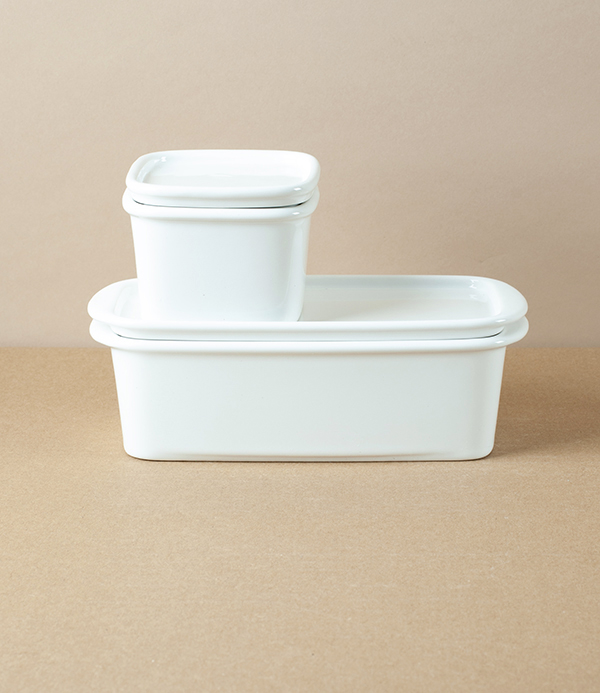 Japanese Semi-Porcelain Lidded Box, Small, White